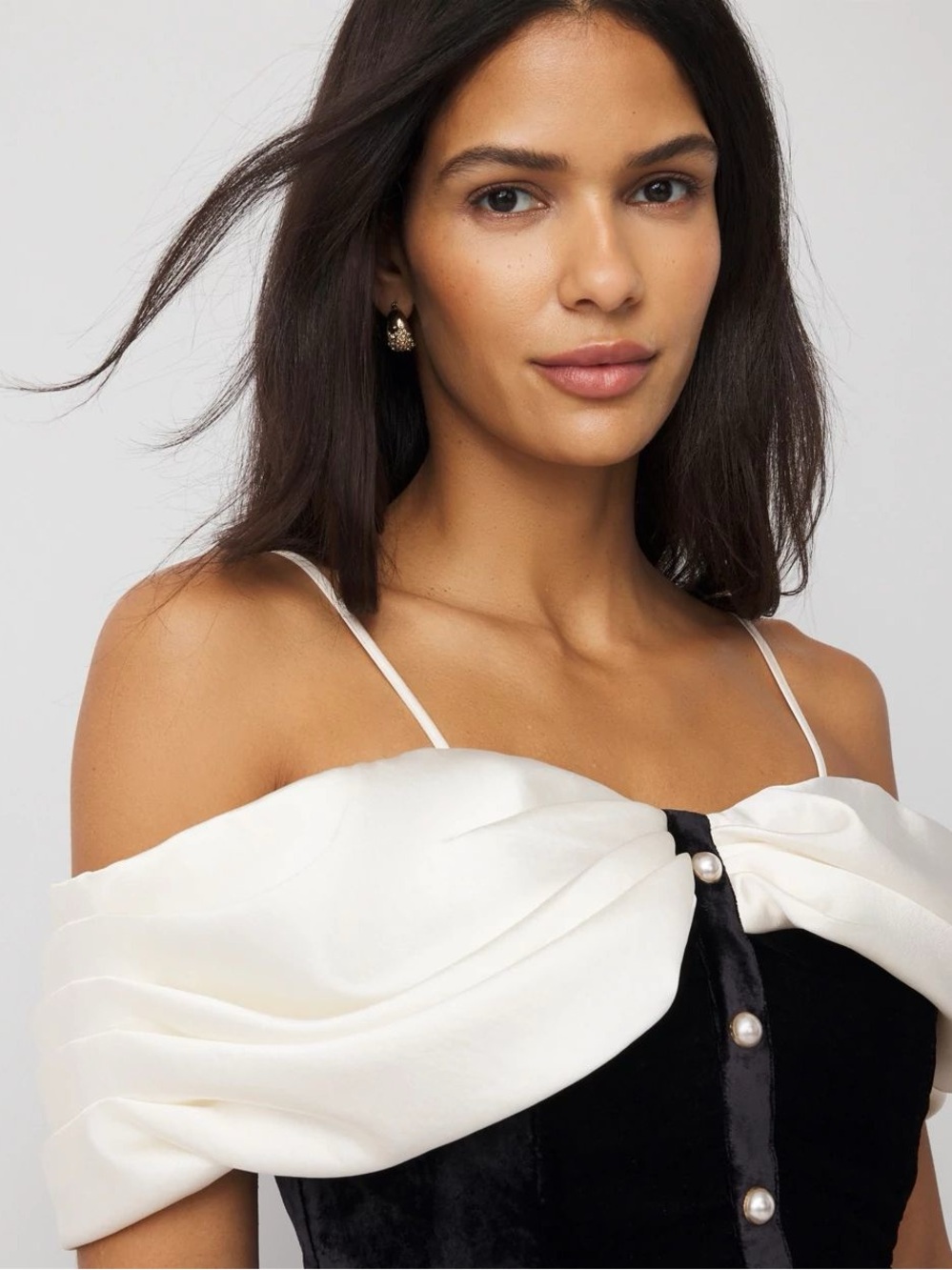 WHBM $130 Satin + Velvet Bustier - Picture 5 of 8